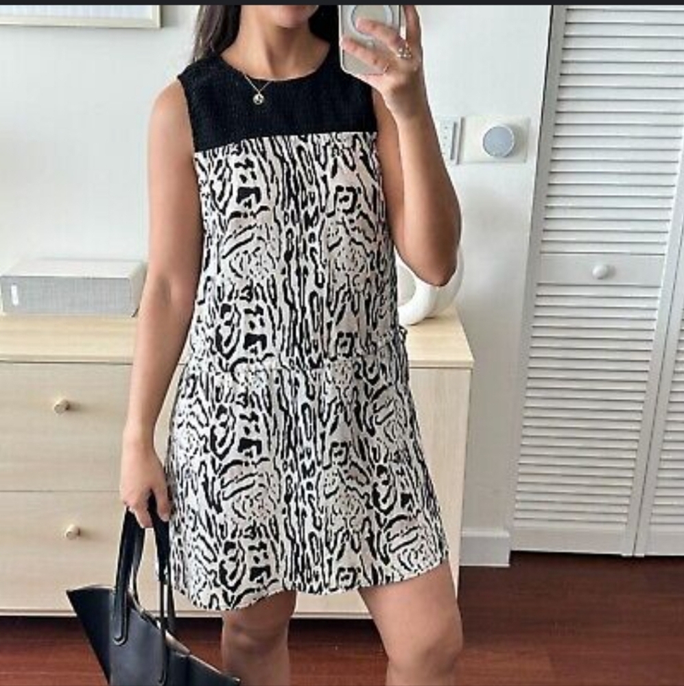 Joie Zebra Print Silk Dress Size M